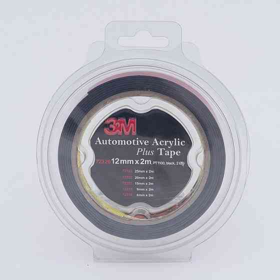 Скотч двосторонній 12мм х 5м 3M 1100 "Plus Tape" (ціна за уп.-2шт) чорний, 70320 Київ