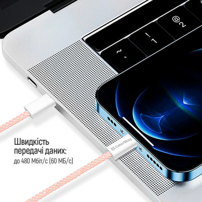 Дата кабель USB-C to Lightning 1.0m 27W pink ColorWay (CW-CBPDCL061-P) Винница - изображение 6