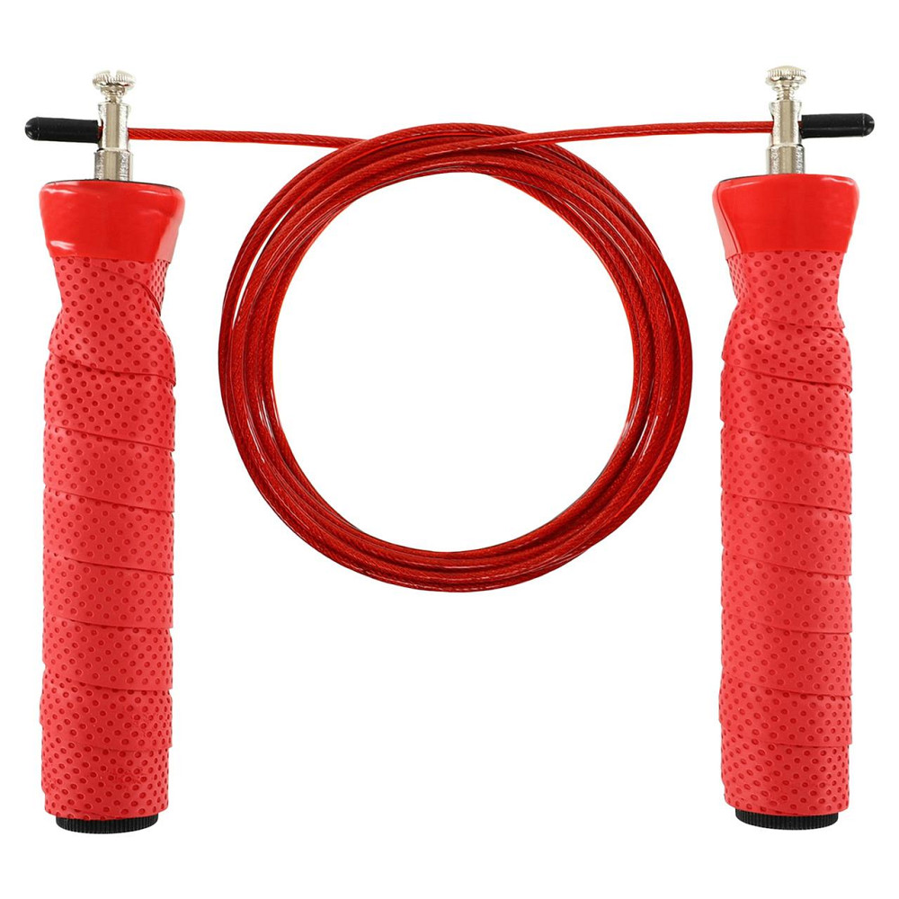 Скакалка швидкісна з підшипником і металевим тросом 3 м FI-5347 Вишневе - фото 1