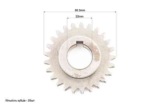 Шестерня під шпонку h-20mm, Z-25, d-22mm Киев