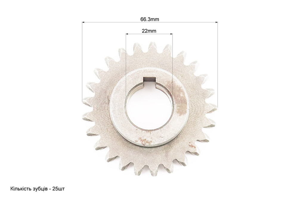 Шестерня під шпонку h-20mm, Z-25, d-22mm Киев - изображение 2