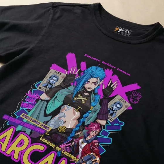 Футболка для підлітка хлопчика з принтом Аркейн Джинкс Розмір 160 Anime10948 Дніпро