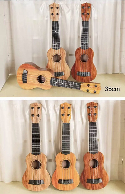 Гітара дитяча іграшка, укулеле для дітей - довжина 35 см, пластик, в комплект входит медиатор Київ - фото 7