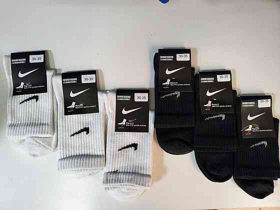 Дитячі високі шкарпетки бавовна в наборі по 6 штук Nike. Чорний колір. Розмір 30-35 Київ