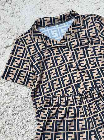 Детская пижамка из сатина шорты с рубашкой Коричневый р 146-152 Харьков