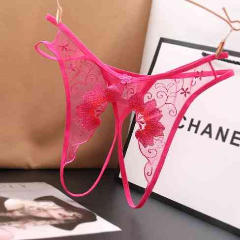 Еротичні труси малинові жіночі з розрізом - розмір універсальний (на резинці) Київ