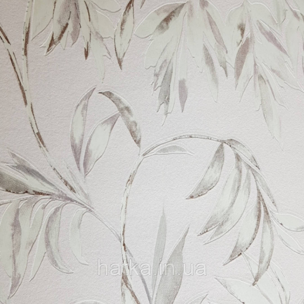 Вінілові шпалери на флізелін AS creation Attractive гілки листя рожеві, білі чорні на рожевому Київ - фото 1