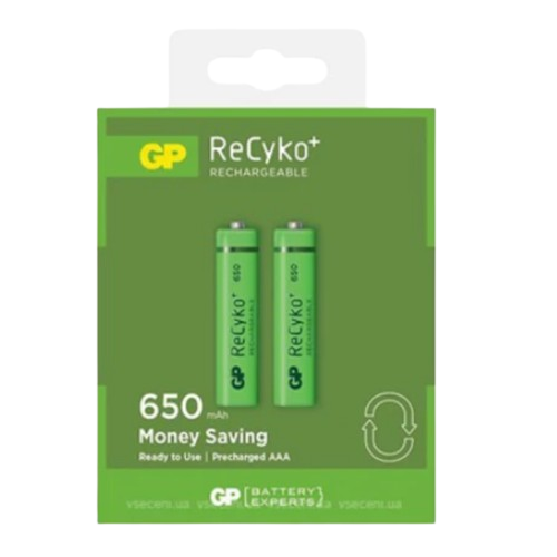 Акумулятор AAA/HR03 NiMh 650 мАh (бл-2шт) GP ReCyko+Pro Житомир