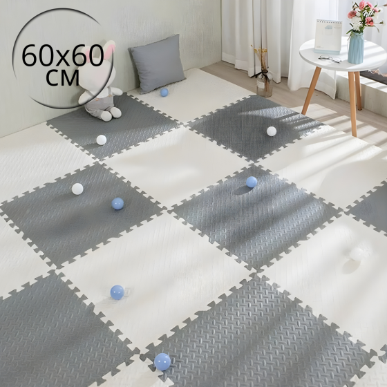 Коврик-пазл напольный, термоковрик,без покрытия,Eva-пены 6 пазлов 60*60 см,площадь покрытия 2,16 м²,толщина 1 см, белый Каменец-Подольский