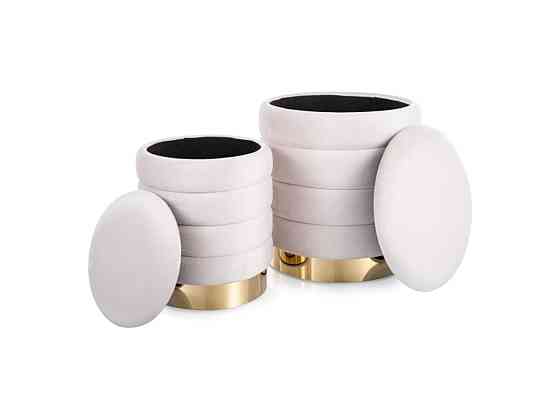 BRITTA VELVET к-кт - 2 пуфи світлий беж TAP.250 Дніпро