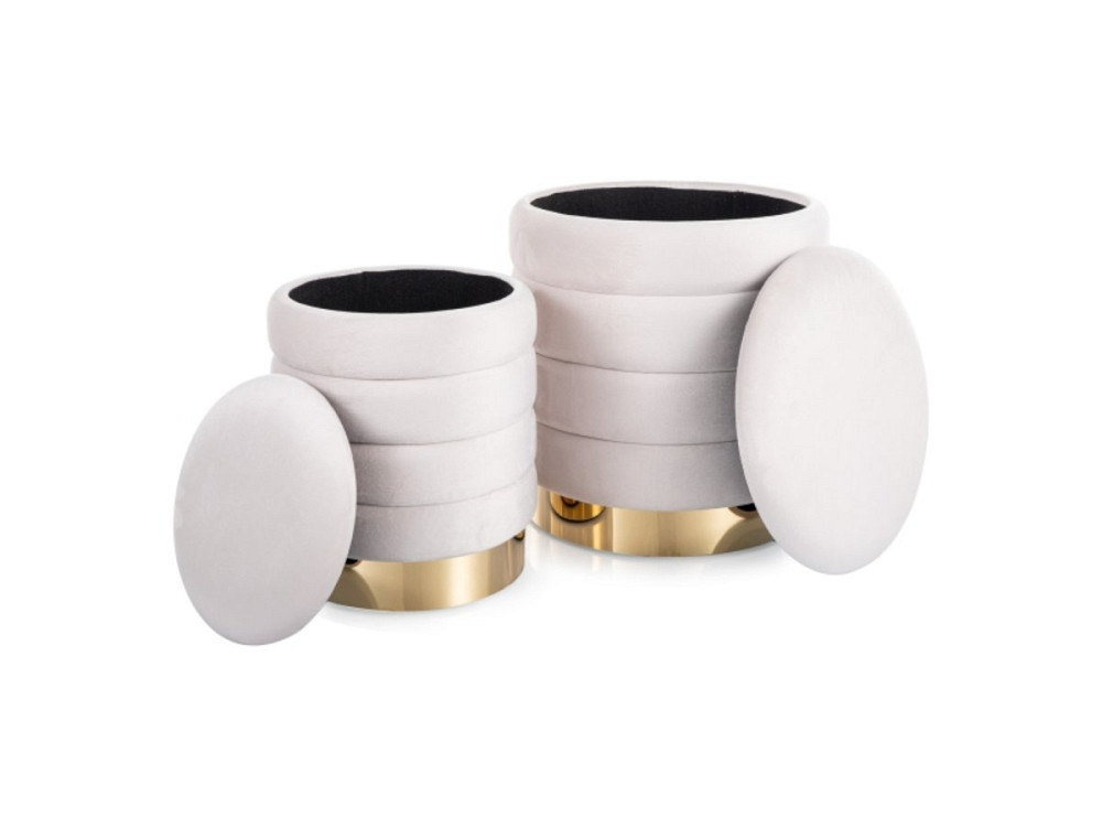 BRITTA VELVET к-кт - 2 пуфи світлий беж TAP.250 Дніпро - фото 1