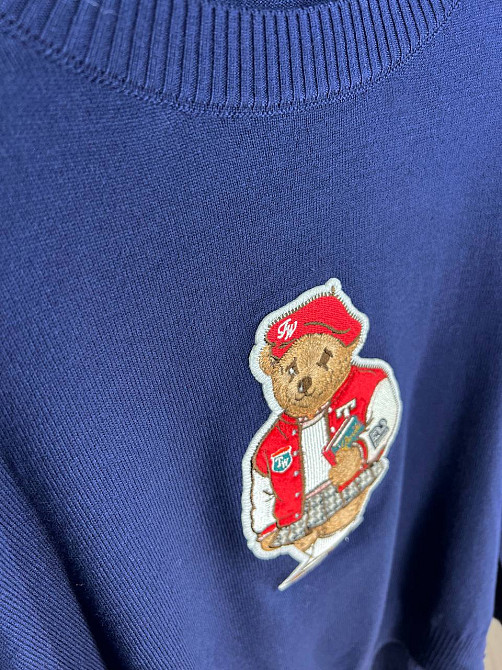 Светр жіночий A-N 2609 з нашивкою ведмедика оверсайз базовий one size, темно-синій, one size Київ - фото 6