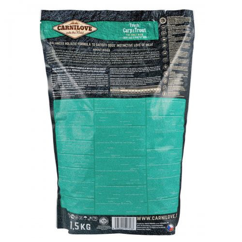 Корм сухой Carnilove Fresh Carp and Trout for Adult dogs для взрослых собак всех пород с карпом и форелью 1,5 кг Киев - изображение 4