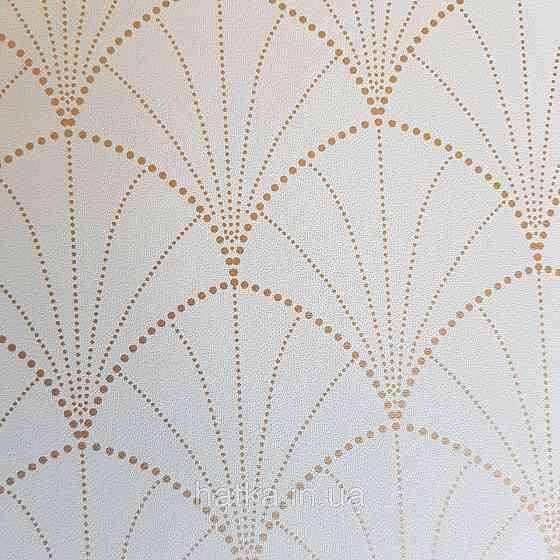 Шпалери вінілові на флізелін Caselio The Place to bed 0.53х10 м геометрія фігури смуги золотом на салатовому Київ