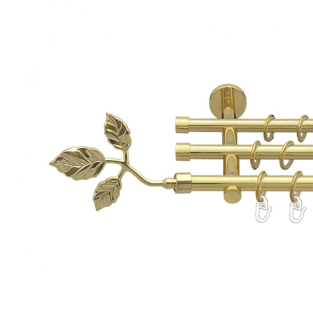 Карниз Orvit Тоскана металевий трирядний циліндр (20 см) гладка труба кільце металеве Золото 16\16\16 мм 300 Львов - изображение 1