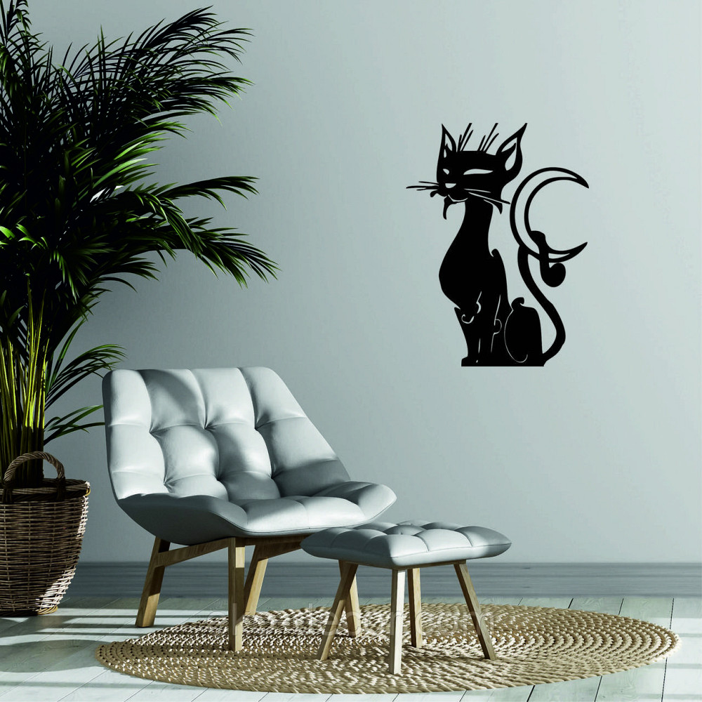 Декоративне настінне 3D Панно «Кіт» Декор на стіну з об'ємом Київ - фото 1