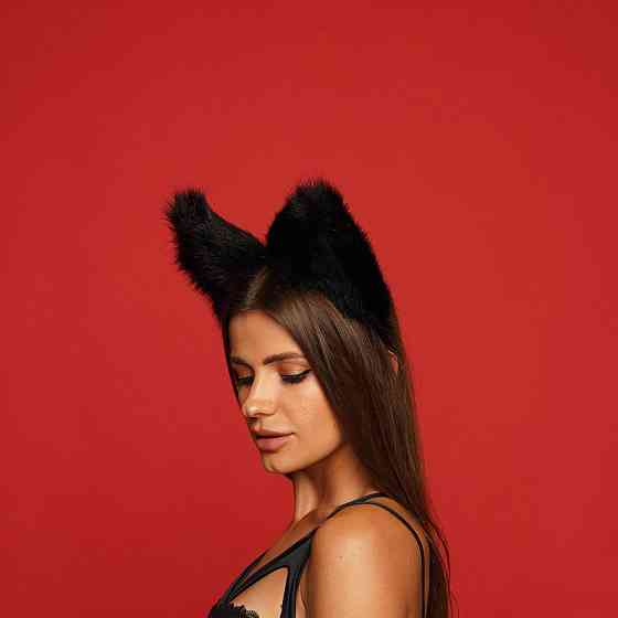 Пушистые кошачьи уши, Черные OKOVA Sex Aura Киев