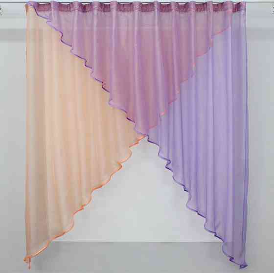 Кухонная занавеска VR-Textil № 053к сиреневый с персиковым 280х170 см (50-103) Киев