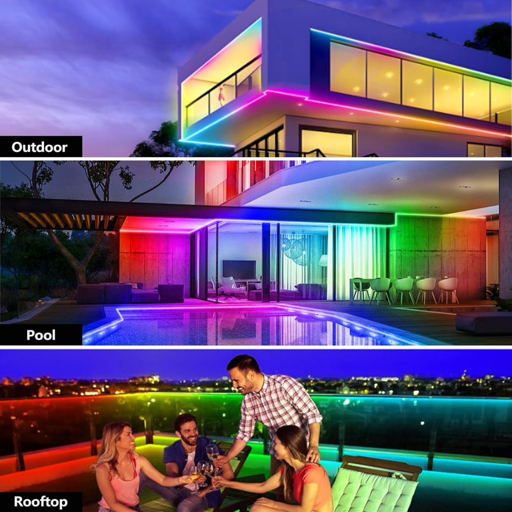 Уличная LED лента RGB+IC 15 м IP68, 24 В, Bluetooth, приложение Magic Lantern, пульт ДУ, синхронизация с музыкой Киев - изображение 3