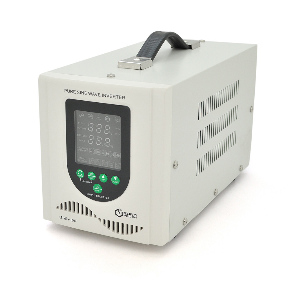 ДБЖ з правильною синусоїдою Europower EP-MPS-1000/12 (700 Вт) 5/10/15/20А, під зовнішню АКБ 12В (AGM/GEL/LFP), Q2 (350*230*190) Київ - фото 1