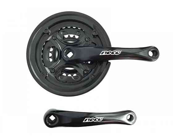 Зірки велосипедні (передні) 24/34/42T (+2 шатуни L-17 см, квадрат, алюміній, із захистом) Neco NSA-3002 KL Мукачево