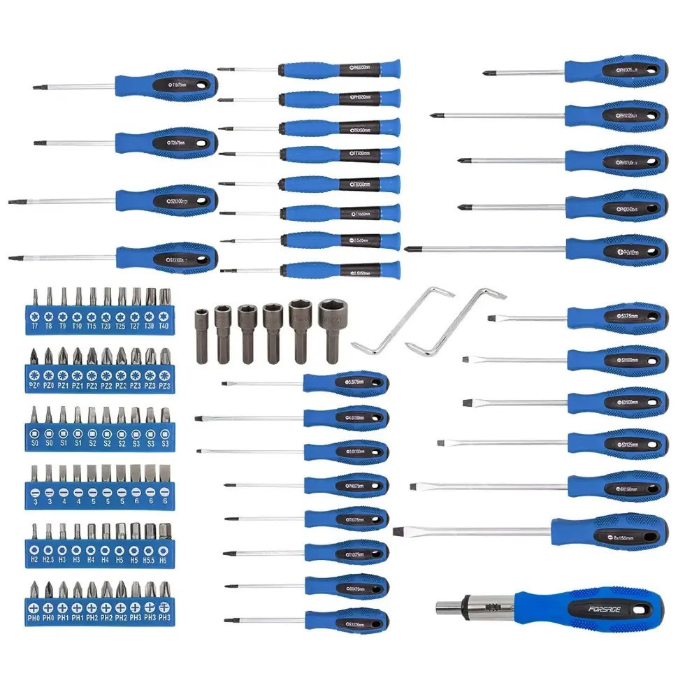 Набір викруток і біт 100 предметів, на пластиковому стенді Forsage F-10100 Одеса - фото 2