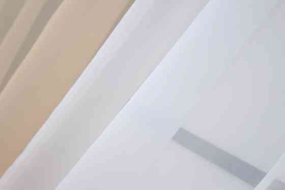 Кухонные шторы VR-Textil № 017к комбинированные с подвязками персиковый с белым 265х170 см (50-006) Киев