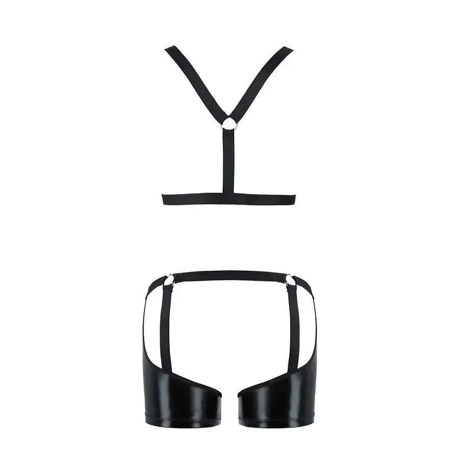 Комплект еротичної чоловічої білизни Passion 047 SET JOHN XXL/XXXL Black, труси, портупея Львів - фото 6