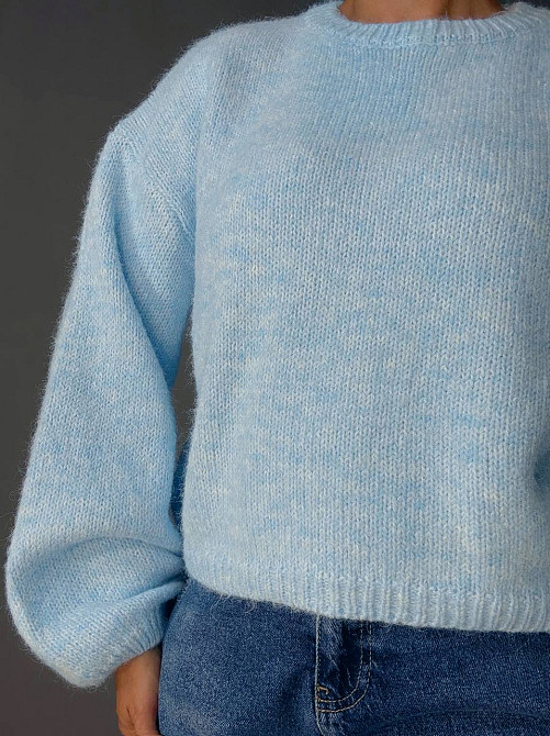 Свитер женский Fancy Matinee 6119 оверсайз меланж, голубой, one size Киев - изображение 6