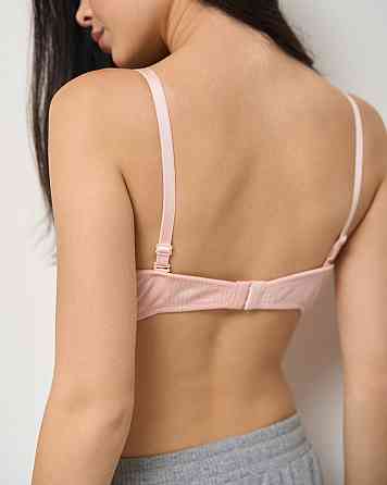 Бюстгальтер хлопковый в рубчик Nicoletta 80574 85B, Персиковый Киев