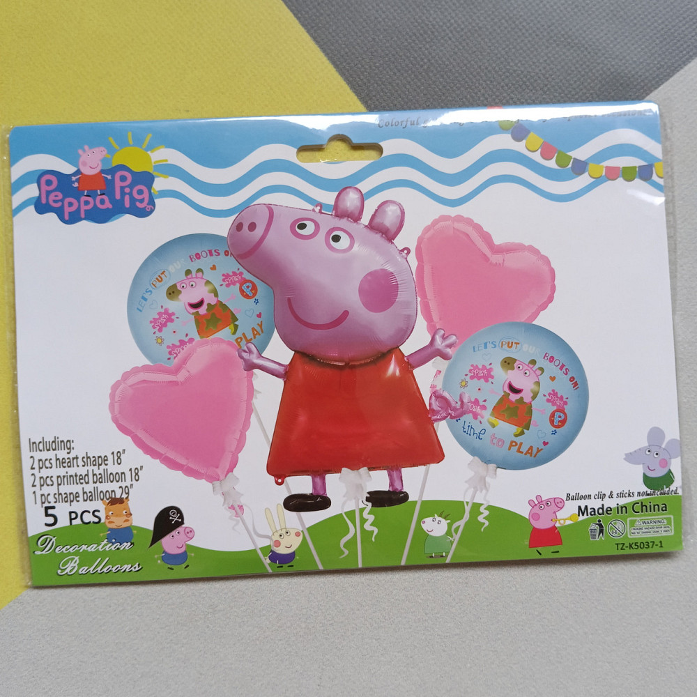 Набор воздушных шаров свинка Пеппа (5 предметов) Киев - изображение 1