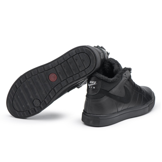 Чоловічі теплі зимові стильні черевики з натуральної шкіри та хутра Nike N8-1 зима Харків