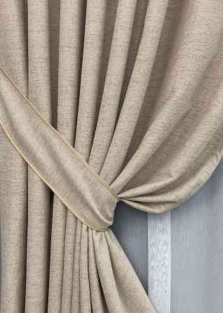 Комплект штор VR-Textil TWEED_V 100х270 2шт і Тюль 400х270 1917ш-1153т Бежевий з білим 71-142/2 Київ