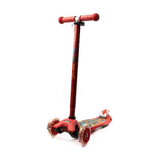 Самокат детский трехколесный iTrike MAXI JR 3-055-1-R  со светящимися колесами, руль регулируется, Красный Каменец-Подольский