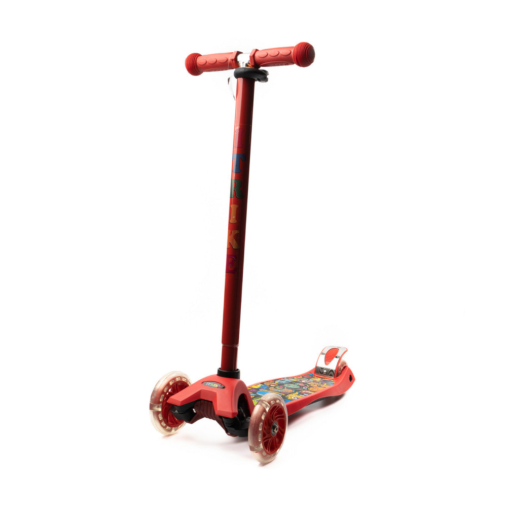 Самокат дитячий триколісний iTrike MAXI JR 3-055-1-R зі світними колесами, кермо регулюється, Червоний Кам'янець-Подільський - фото 2