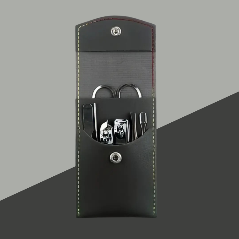 Набір для манікюру і педикюру універсальний набір в чохлі пінцет, пилочка, ножиці 7 шт, колір чорний Кам'янець-Подільський - фото 1