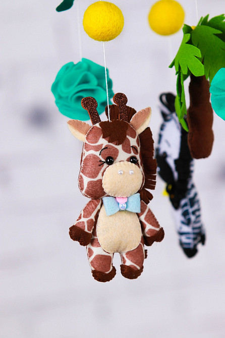 Дитячий мобіль на ліжечко для немовлят WooolyWool «Сафарі» Київ - фото 4