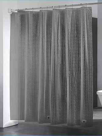 Шторка для душа и ванной комнаты с 3 магнитами-утяжелителями, цвет прозрачно-серый клетка Каменец-Подольский