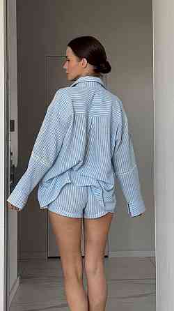 Жіночий домашній комплект трійка Блакитний S Харків