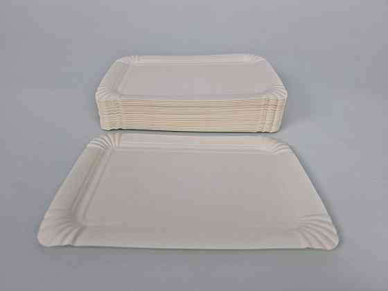 Паперова тарілка біла 100 шт. 15,3*22,3 см (1 пачка) Харків