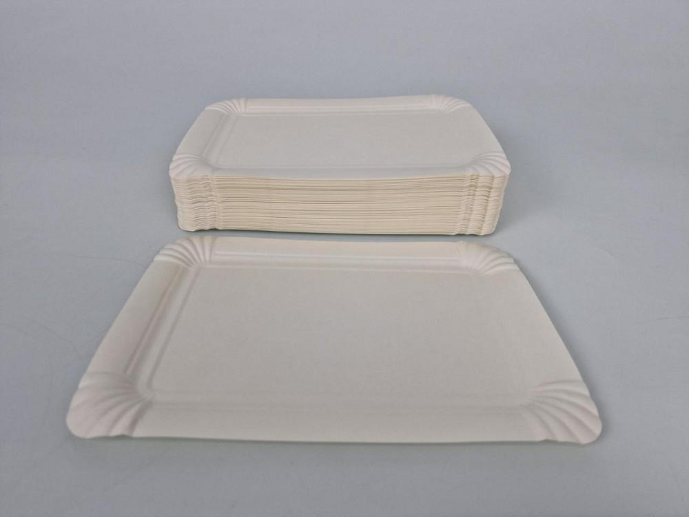 Паперова тарілка біла 100 шт. 15,3*22,3 см (1 пачка) Харків - фото 2