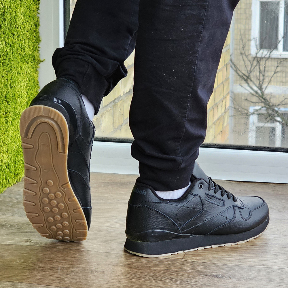 Мужские Термо Кроссовки Reebok Classic Чёрные Зимние Рибок Кожаные (размеры: 45) - 76-2 Днепр - изображение 3