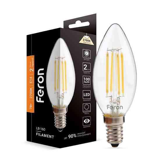Світлодіодна лампа Feron Filament LB-160 7Вт E14 2700K Харків