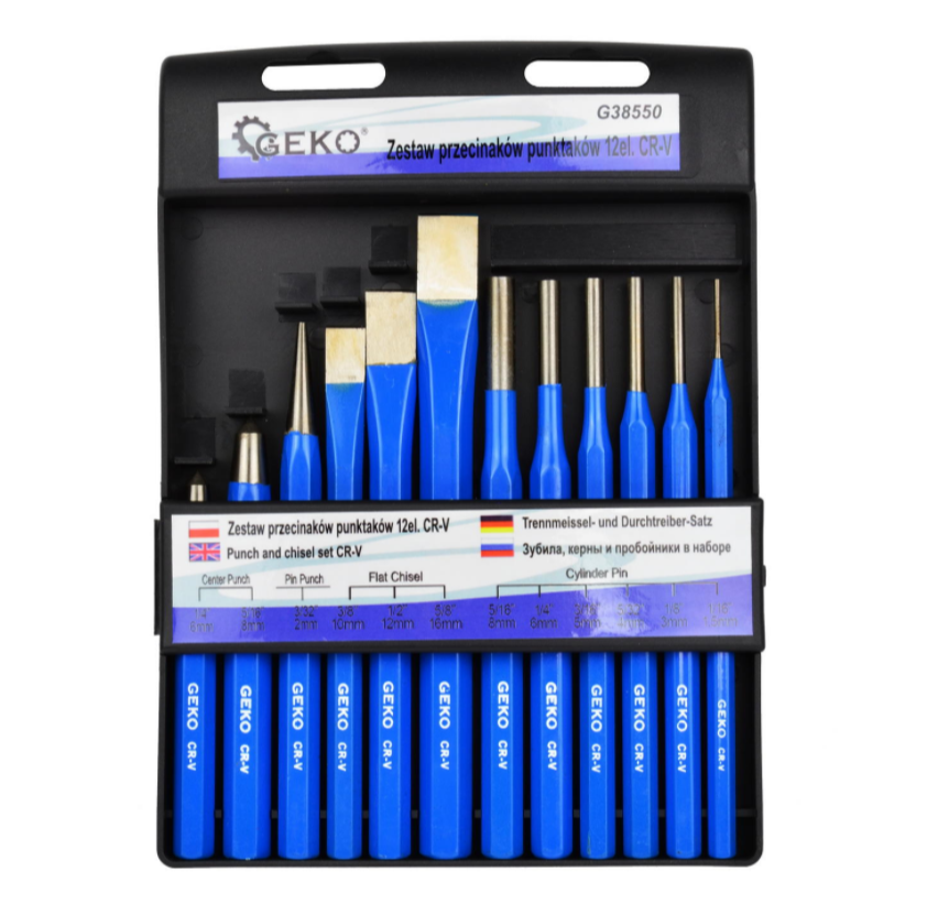 Набор зубил /пробойнтков 12 единиц CR-V GEKO G38550 Чернигов - изображение 1