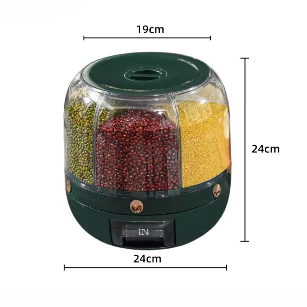 Кухонный органайзер для круп, вращающийся диспенсер с 6 отделениями, зеленый цвет Каменец-Подольский - изображение 4