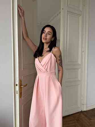 Жіночий стильний елегантний комбінезон костюм преміум'якості Персик, 42 Одеса