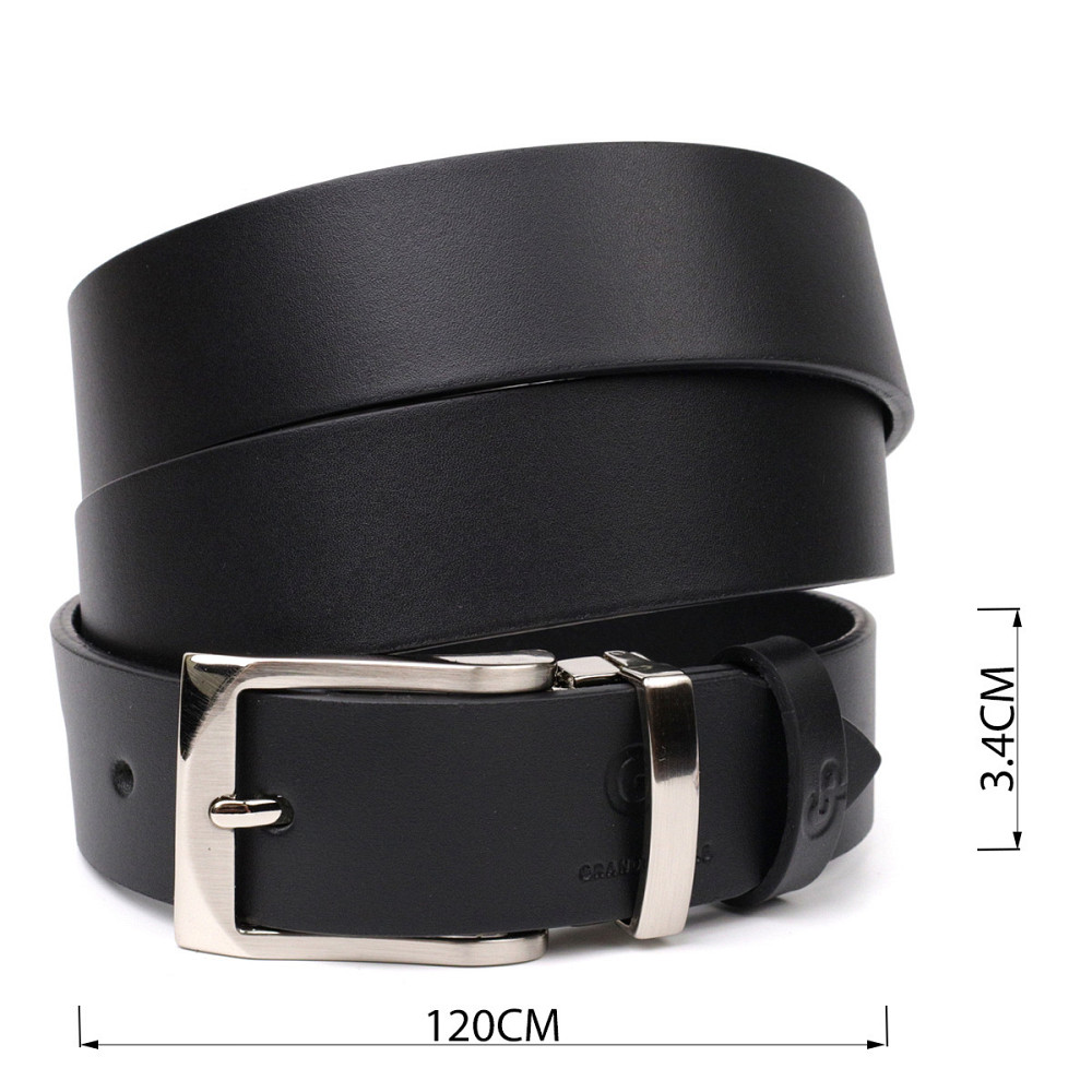 Стильный брючный ремень для мужчин из натуральной кожи GRANDE PELLE 11675 Черный Киев - изображение 7
