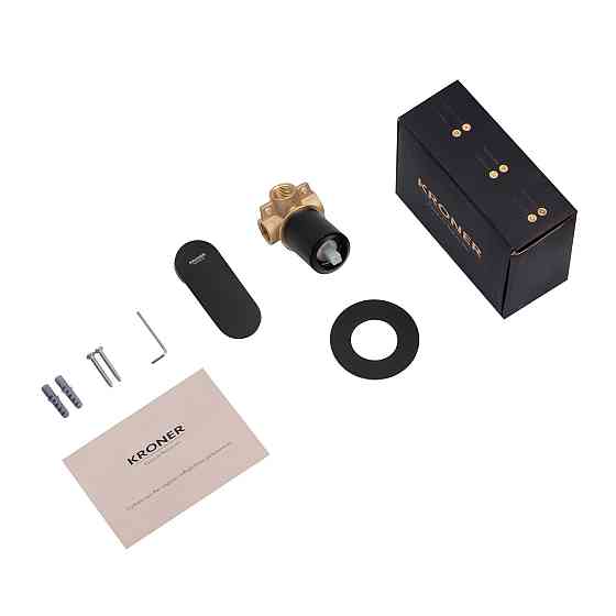 Смеситель скрытого монтажа для душа Kroner Element 211433-3801 черный Киев