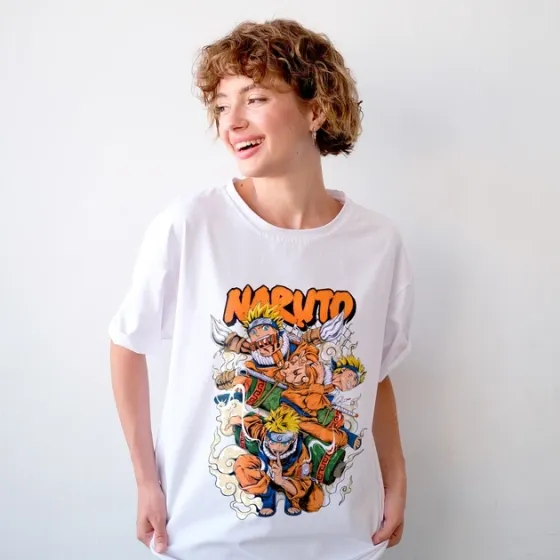 Футболка чоловіча з  принтом Наруто Теневые клоны W Розмір 48 Anime0053 Дніпро