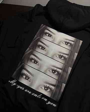 Худі «Глаза коханої» з персональним фотоколажем Білий, L Чернівці